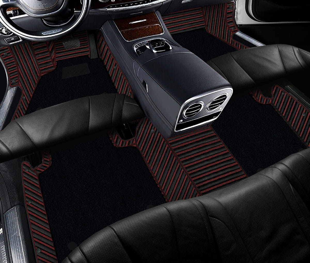 Double Layer Carbon Finish Car Floor Mats
