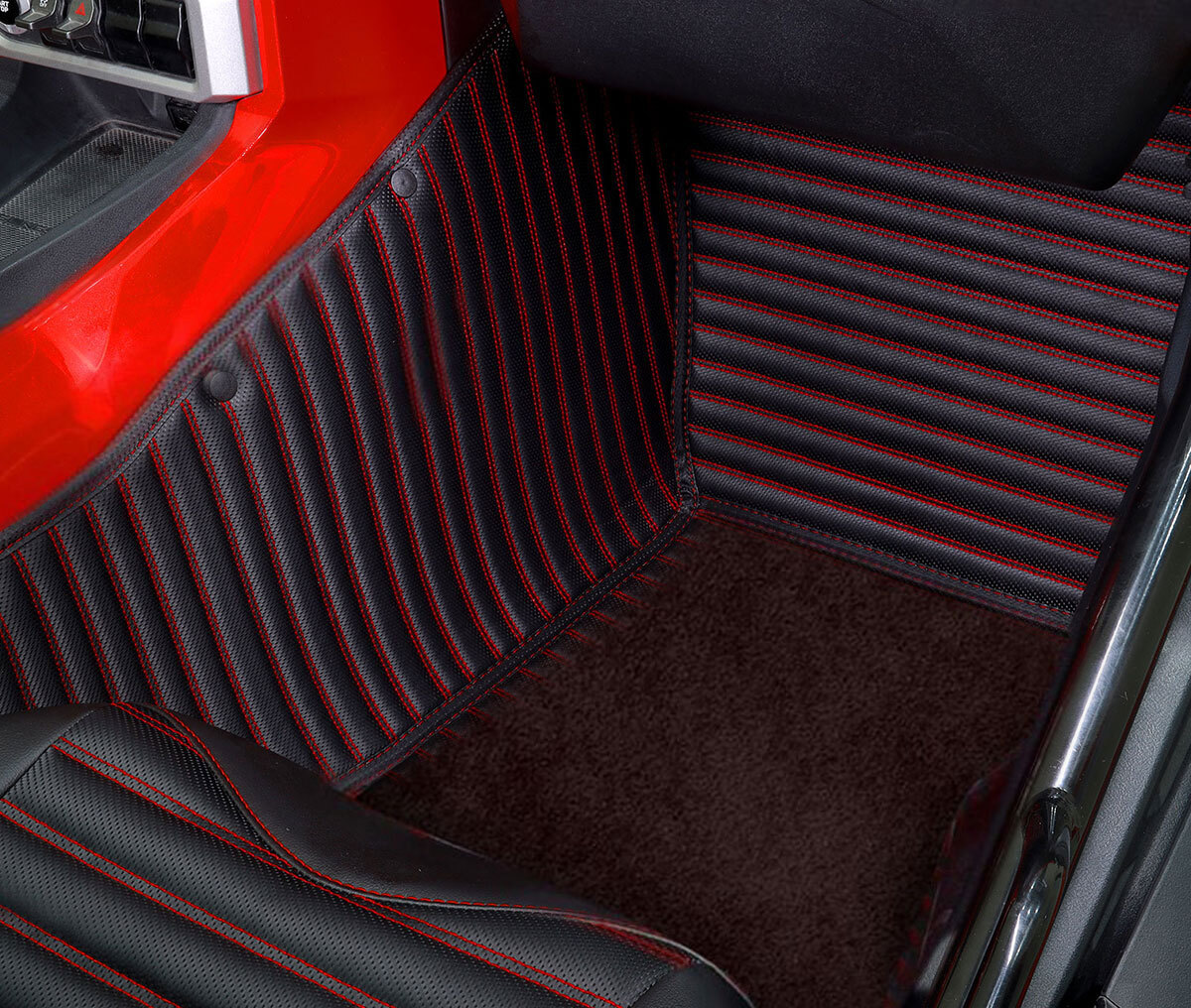Double Layer Carbon Finish Slingshot Floor Mats